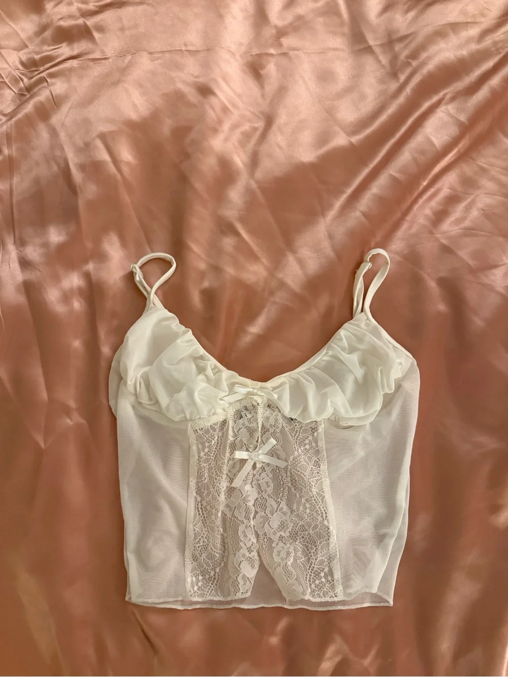 Sheer Lace Camisole in Ivory